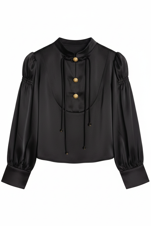 Blouse élégante noire fond blanc