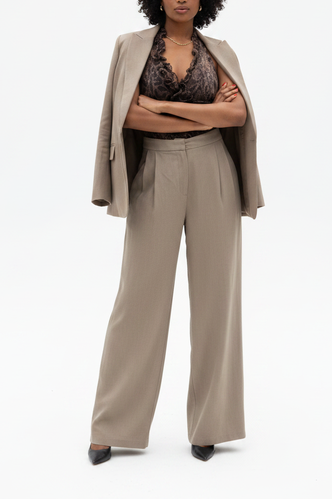 Pantalon taille haute wide-leg