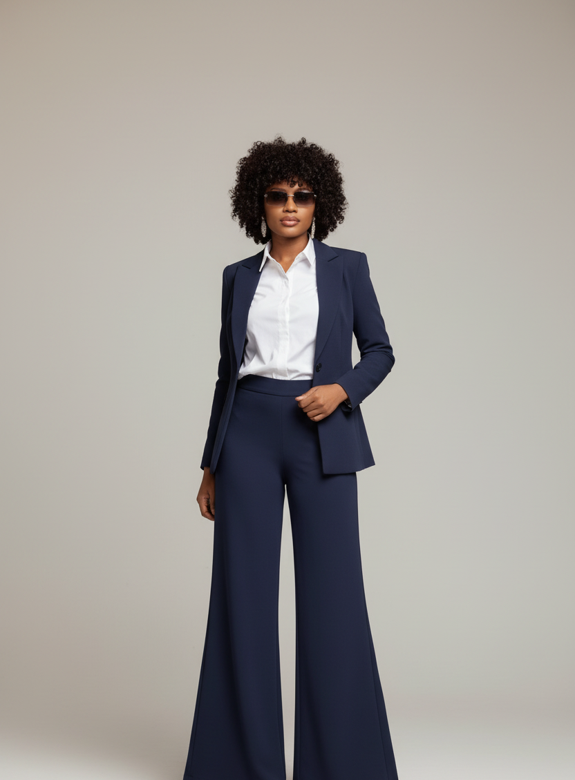 Pantalon évasé - chemise + veste