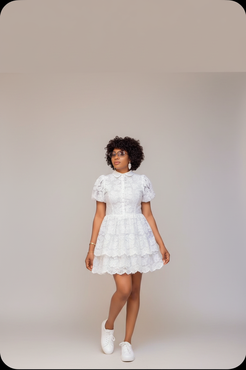 Robe blanche + baskets blanches
