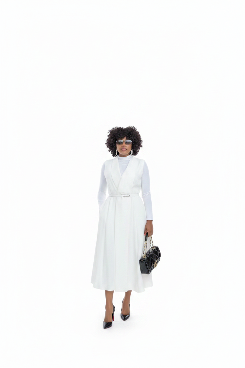 Robe blanche fond blanc