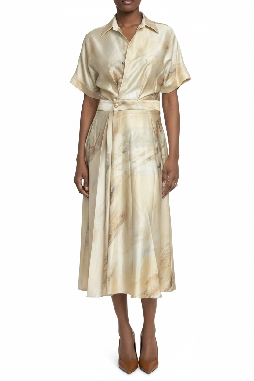 Robe dorée zoom sans tête