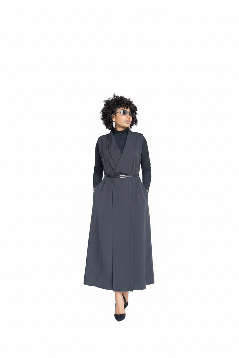Robe mi-mollet fond blanc