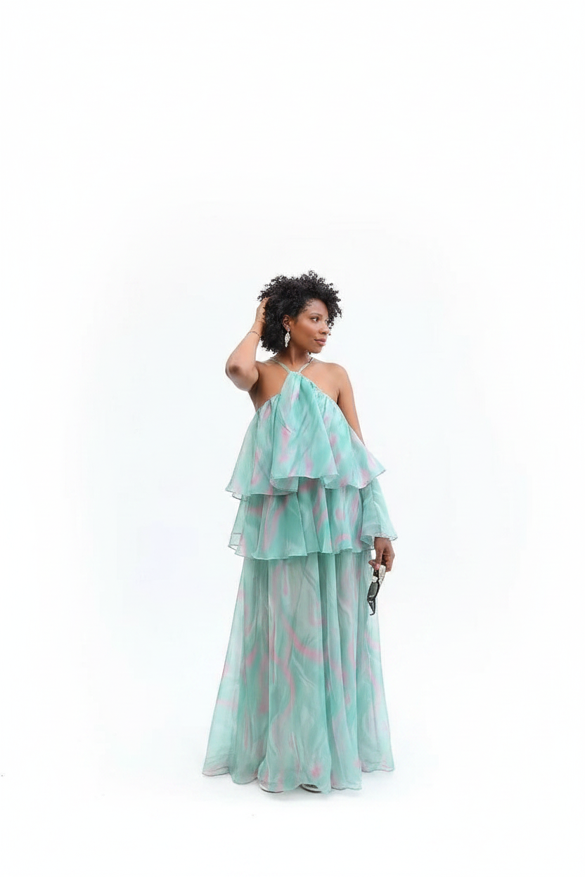 Robe Vert Lime fond blanc